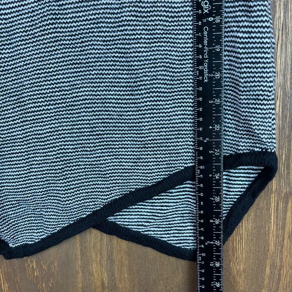 Express Womens Sweater Black White Stripe Wool Cowl Neck Asymmetrical Hem XS - Picture 9 of 13